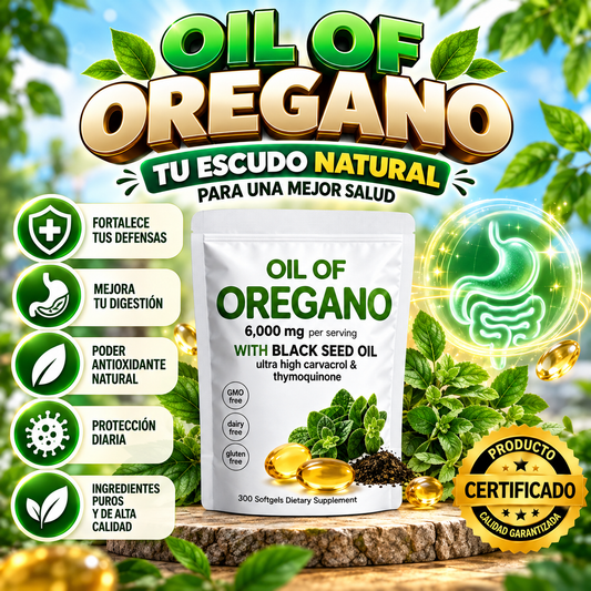 Aceite de Orégano 300 Capsulas Blanco