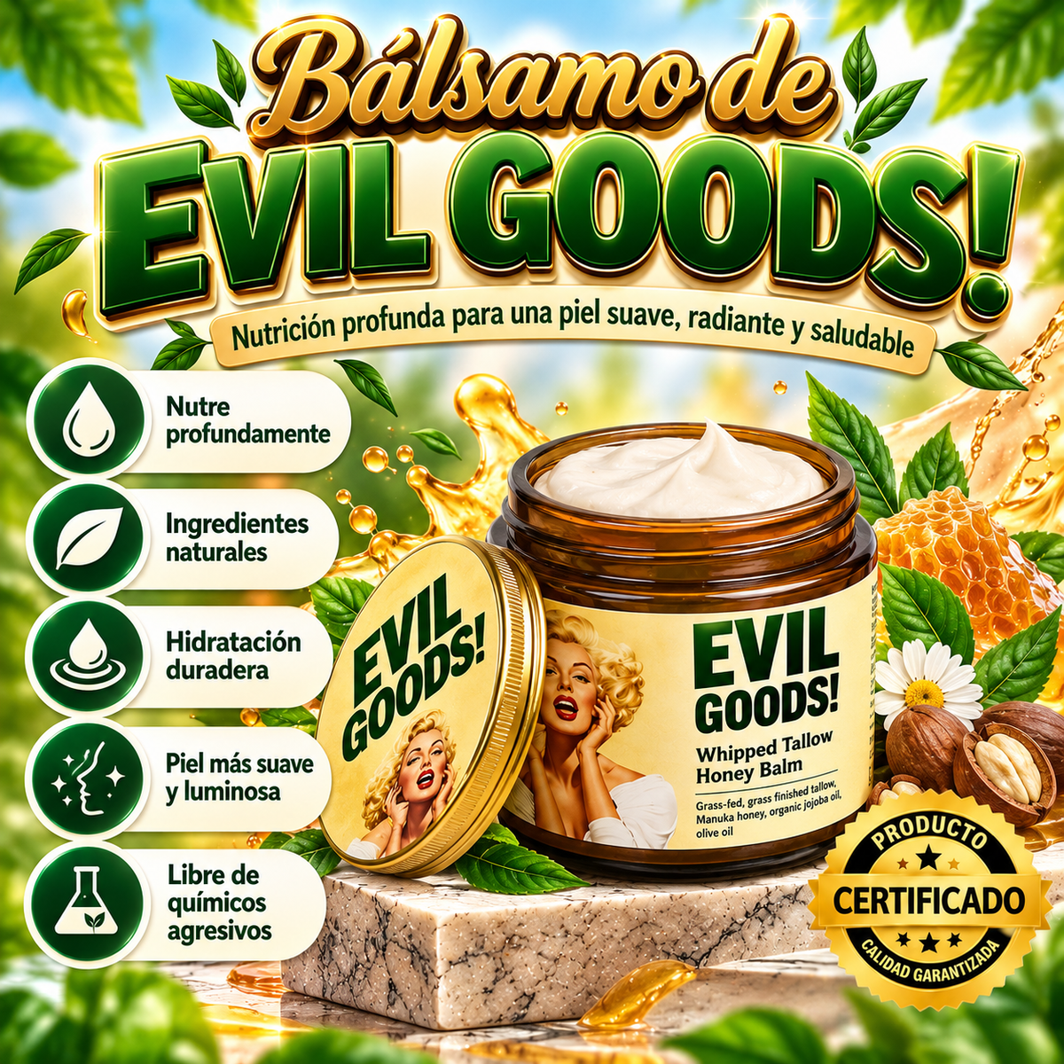 Evil Goods Crema Hidratante Sebo de Res
