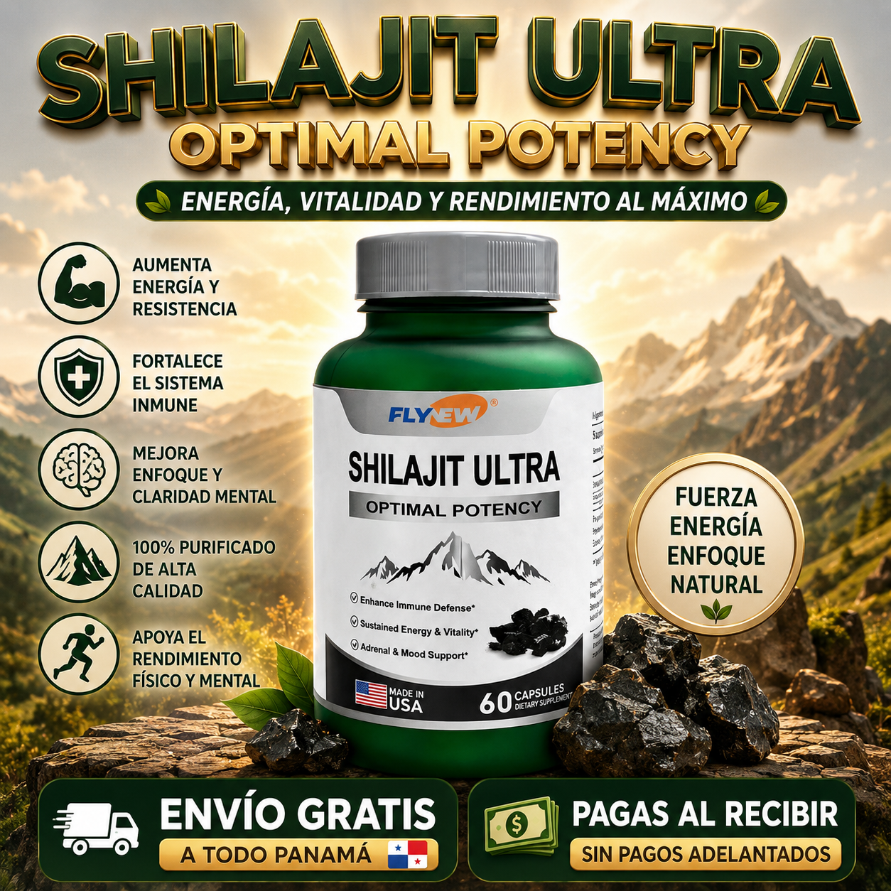 Shilajit Ultra Apoyo a la Salud Masculina