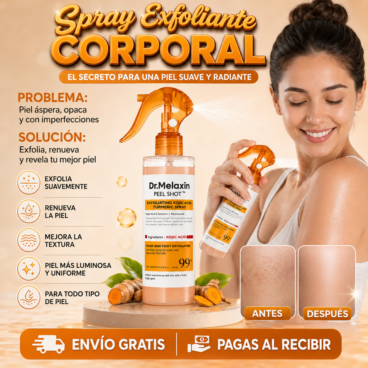 Spray Dr. Melaxin exfoliante corporal